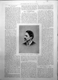 Original Old Antique Print Gerald Balfour Chief Secretary Ireland 1895 19th