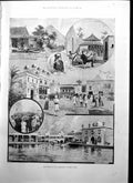 Old Print India Exhibition Earls Court Archduke Archduchess Austria 1895 19th