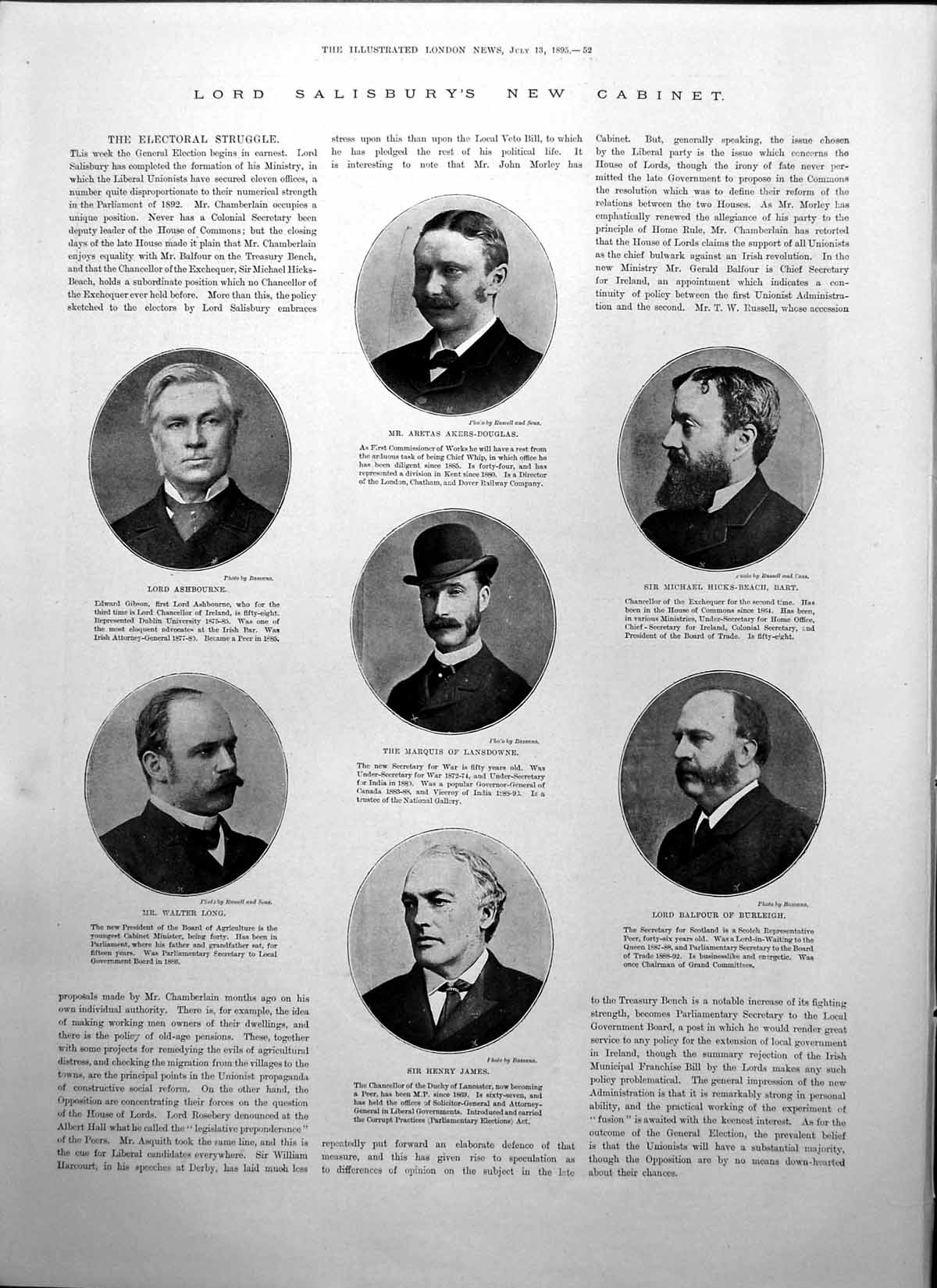 Print Lord Salisburys Cabinet Lord Balfour Italian Fleet Etruria Aretusa1895
