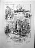 Old Wells Somerset Cathedral Bishops Palace Seaside Fresh Shrimps 1895 19th