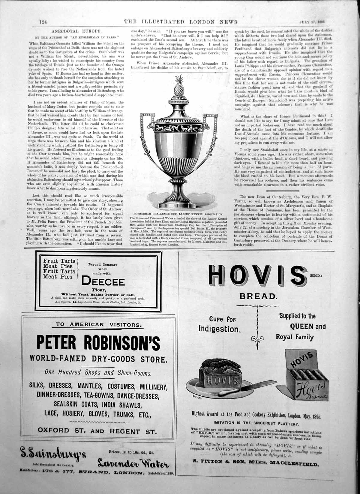 Old Antique Print Rotherham Challenge Cup Ladies Kennel Association 1895 19th