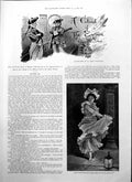 Antique Old Print Colonel Empire Emily Lawless Wooden Sword Lady Dance 1895