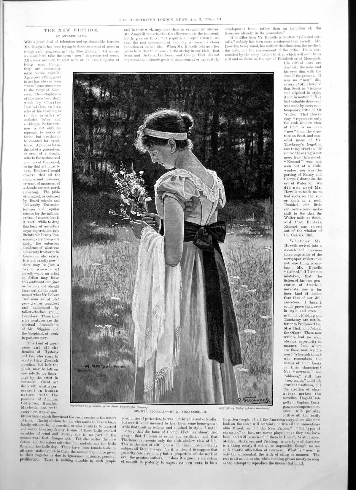 Antique Print Summer Flowers M Nonnenbruch Welbeck Abbey Dule Portland 1895