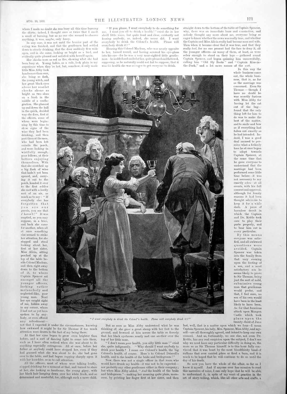 Old Everybody Drinks Colonels Health Love Gift L Cipolla Man Horse 1895 19th