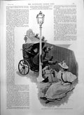 Antique Old Print Man Lampost Wheelchair Duke Marlborough Lord Ampthill 1895