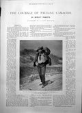 Antique Old Print Courage Pauline Camacho Man Trudged Along Dusty Road 1895