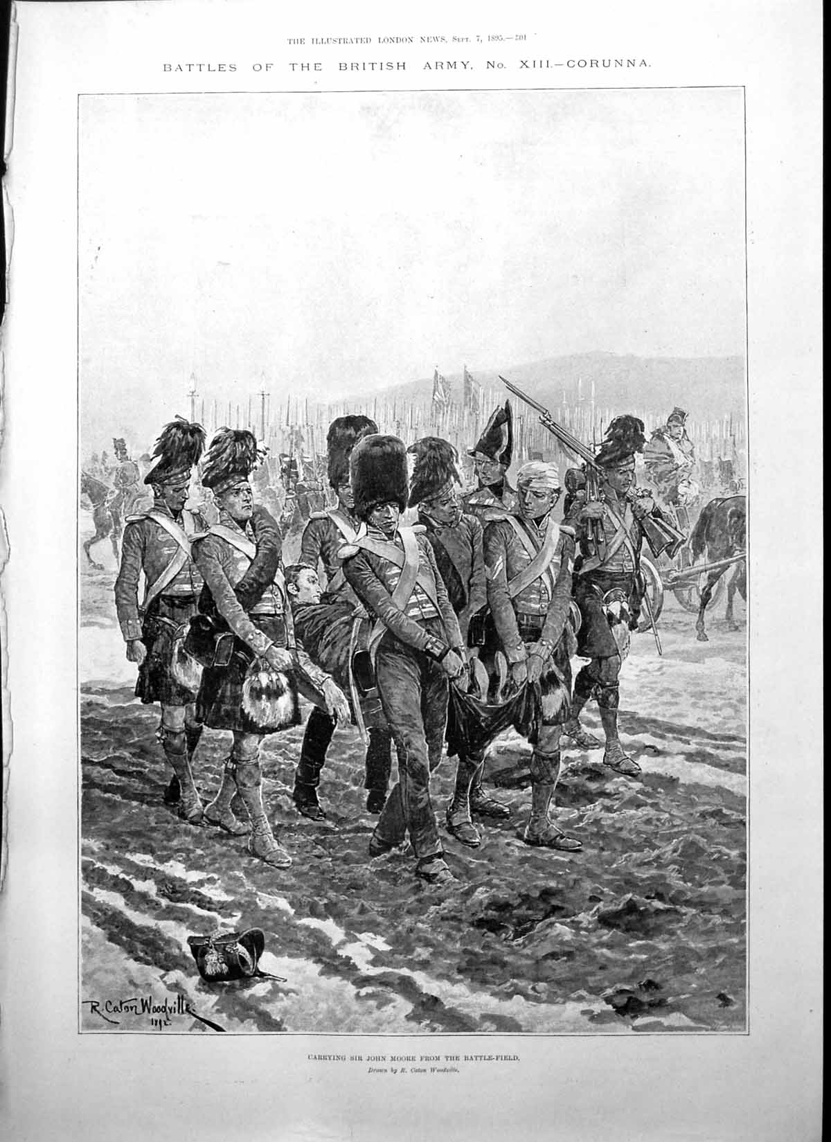 Old Battle Corunna Carrying Sir John Moore Burial Citadel Corunna 1895 19th