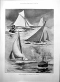 Antique Print America Cup Yacht Defender John Jenkins Late John White 1895 19th