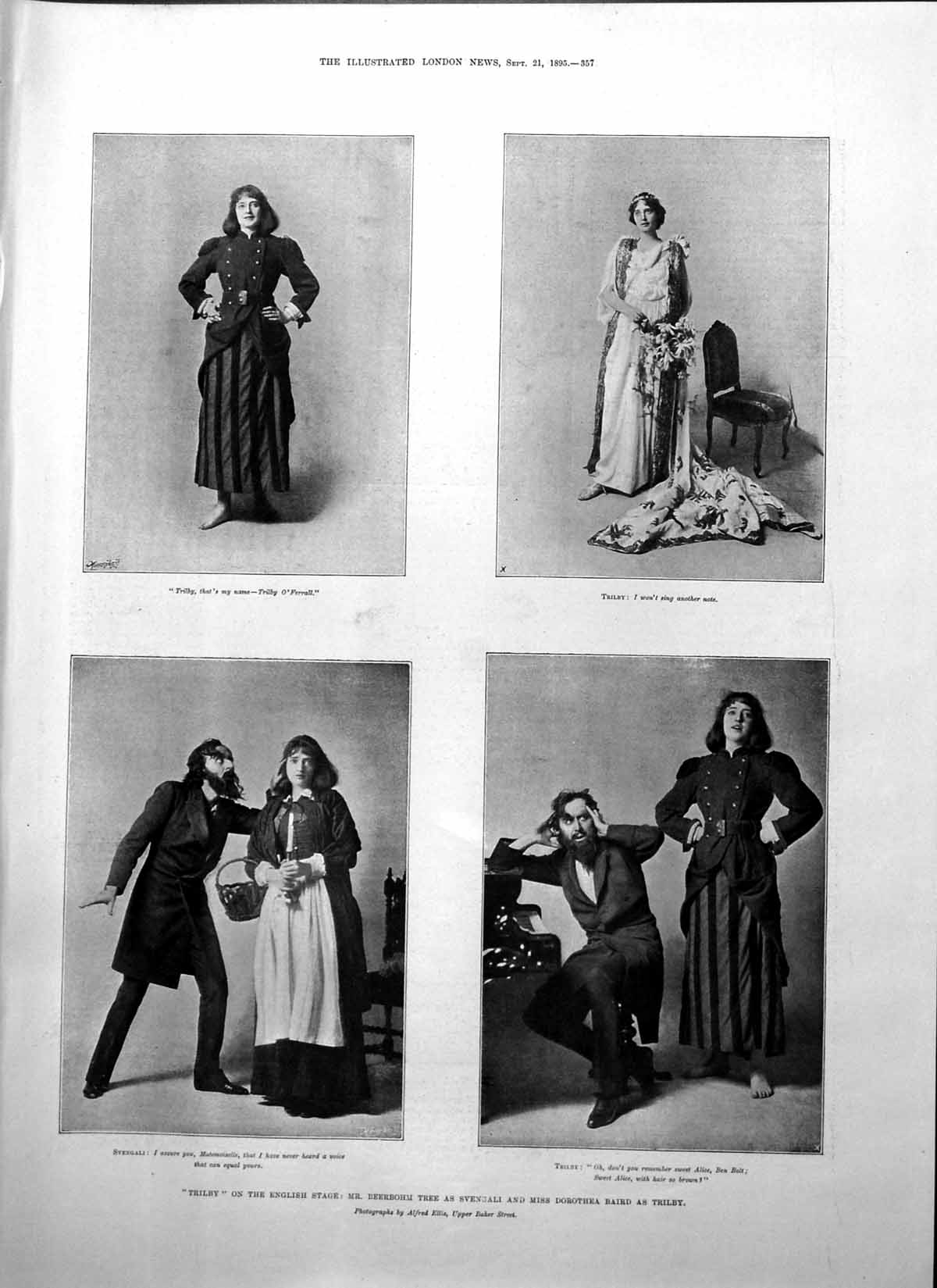 Old Trilby Stage Mr Tree D Baird Lord Beaumont Prince Wales Zollhaus1895 19th