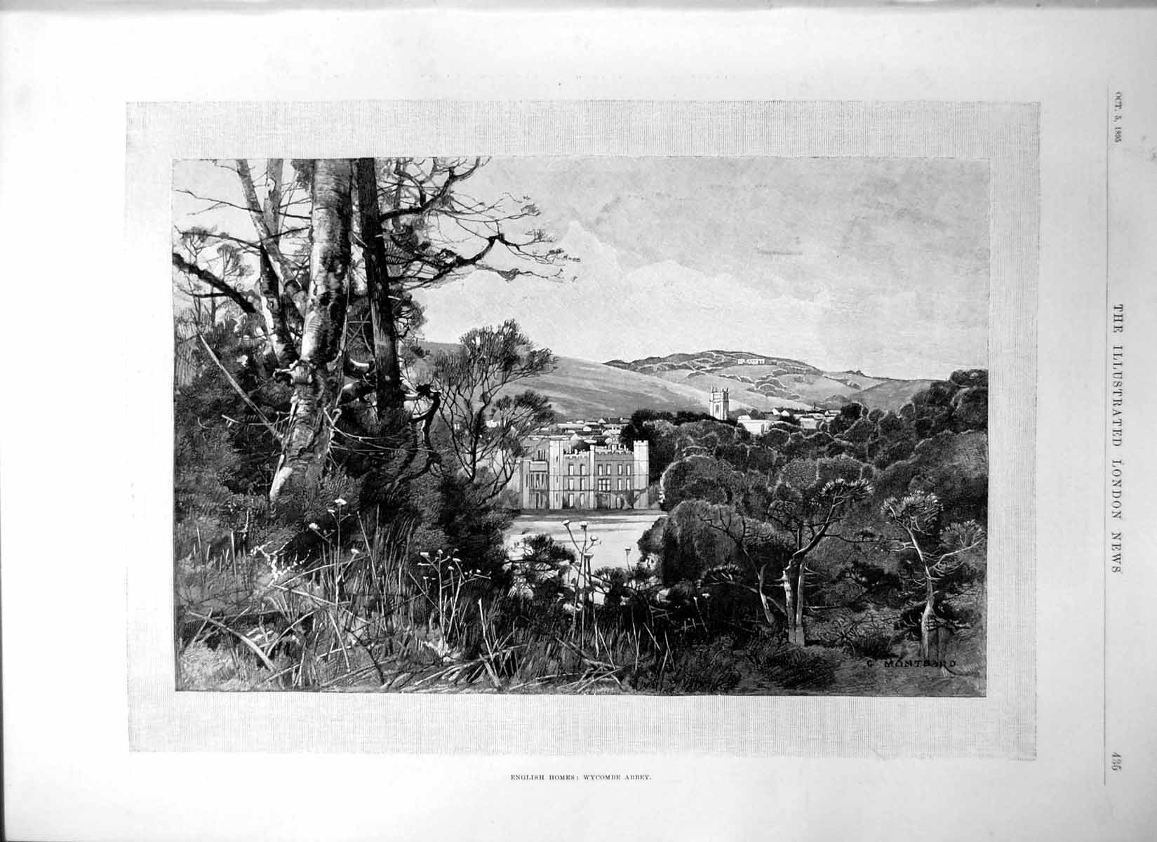 Old English Homes Wycombe Abbey Exterior Poachers Dogs Hare Ferret1895 19th