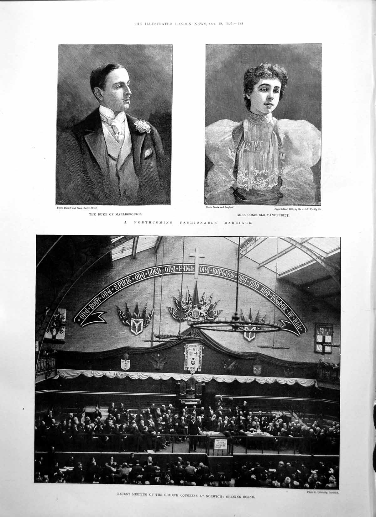Antique Old Print Duke Marlborough C Vanderbilt W Story Thomas Crawford 1895