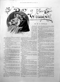 Antique Old Print Day Their Wedding W D Howells Althea Clutched Lorenzo 1895