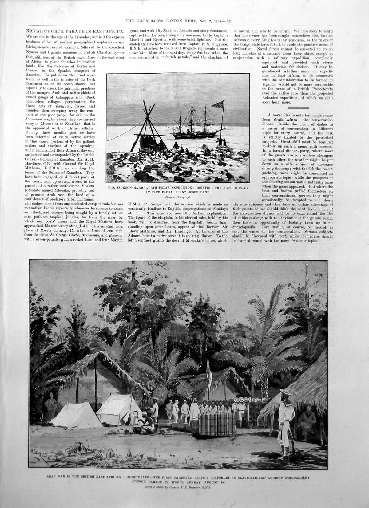 Antique Old Print Jackson Harmsworth Polar Expedition Marquis Waterford 1895