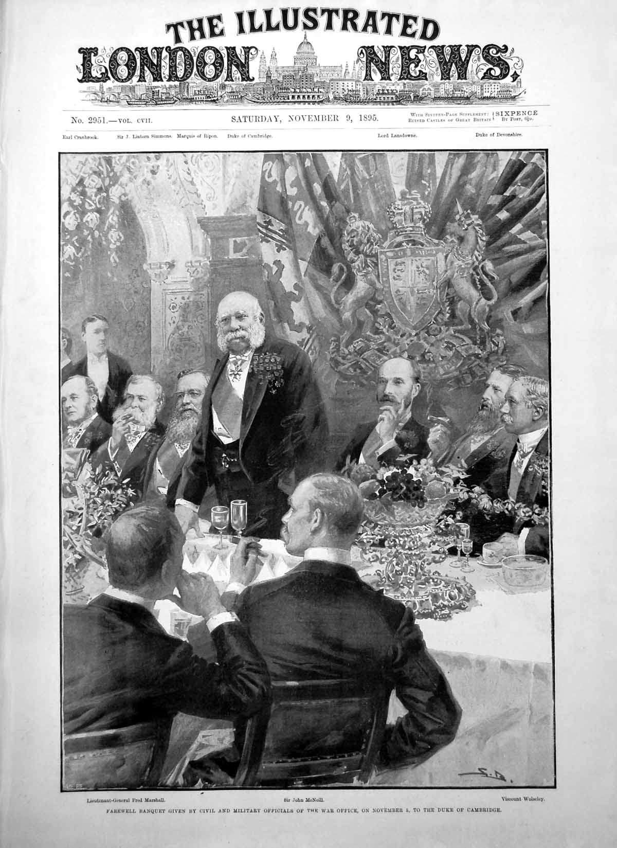 Old Farewell Banquet Duke Cambridge Officials War Office J Mcneill 1895 19th