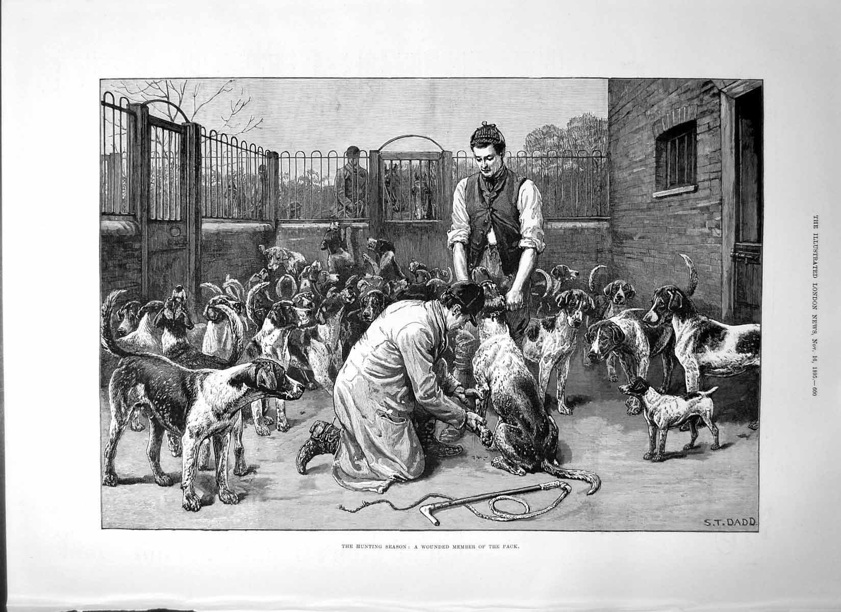 Old Hunting Season Wounded Member Pack German Law Courts Leipsic1895 Victorian