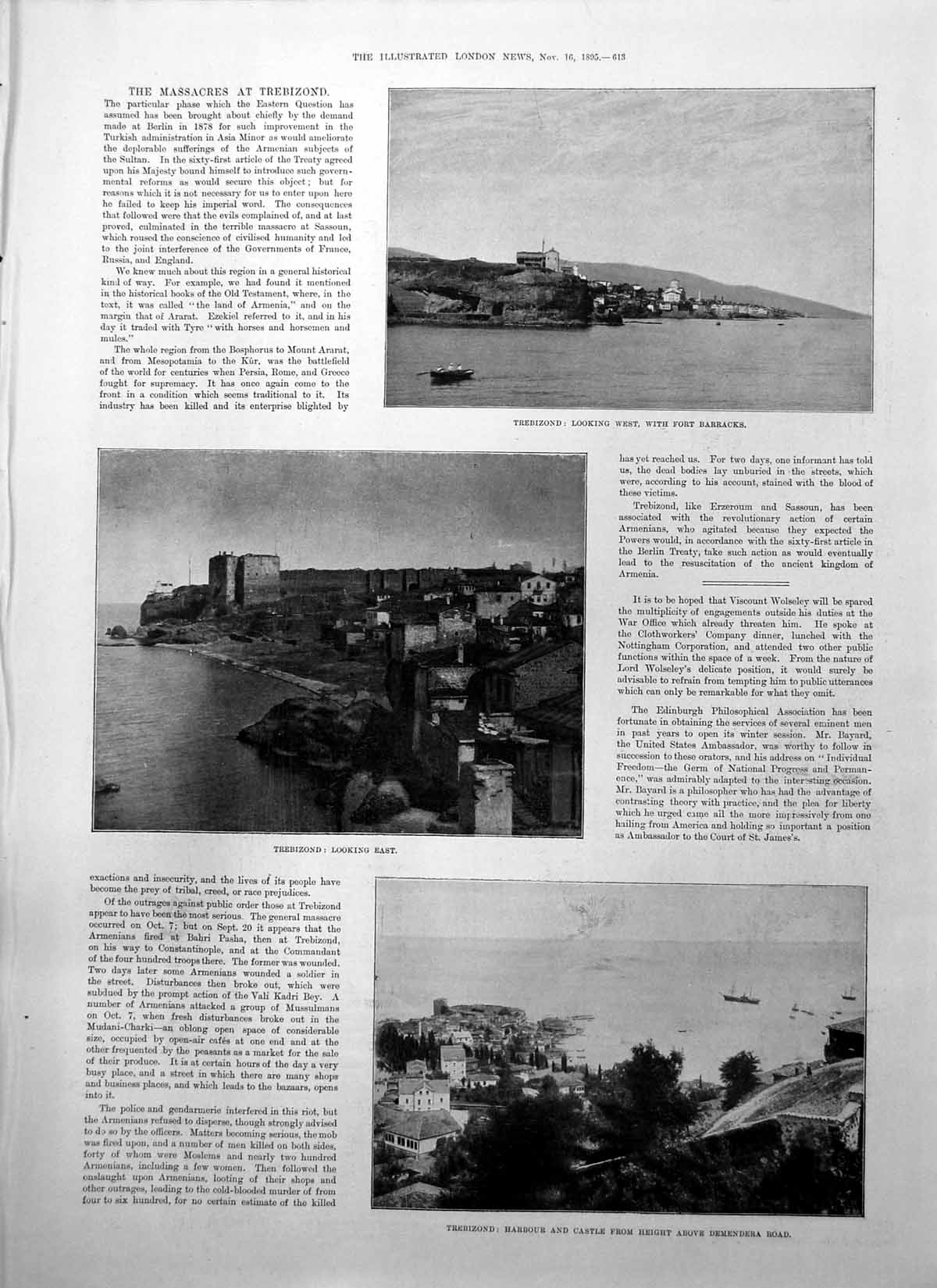 Old Massacres Trebizond Fort Barracks Harbour Castle Silk Tea Jacket1895 19th