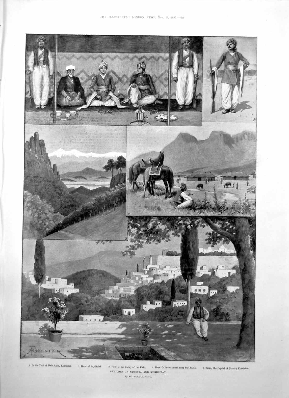 Old Print Armenia Kurdistan Late Bishop Campbell Jubilee Actress Mrs Keeley1895