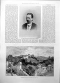 Old Print Late Count Taafe Austo Hungarian Statesman Trebizond Walls1895 19th