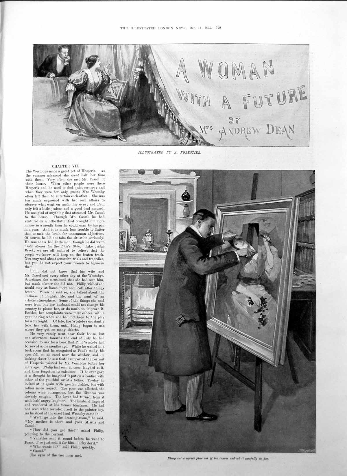 Old Woman With Future Philip Cut Square Piece Canvas Set On Fire 1895 Victorian