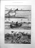 Old Print Tarpon Fishing Florida River Rc Woodville Sir Joseph Crowe 1895 19th