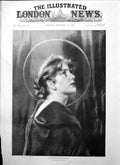 Original Old Antique Print A Vision Christmas Morning M Lewis Young Woman 1895