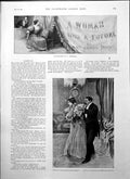 Antique Old Print Woman With Future Hesperia Cry Full Fear Tore Free Man 1895