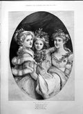 Print Holly Mistletoe Ivy M Walker Three Girls Christmas Day Battle Field1895