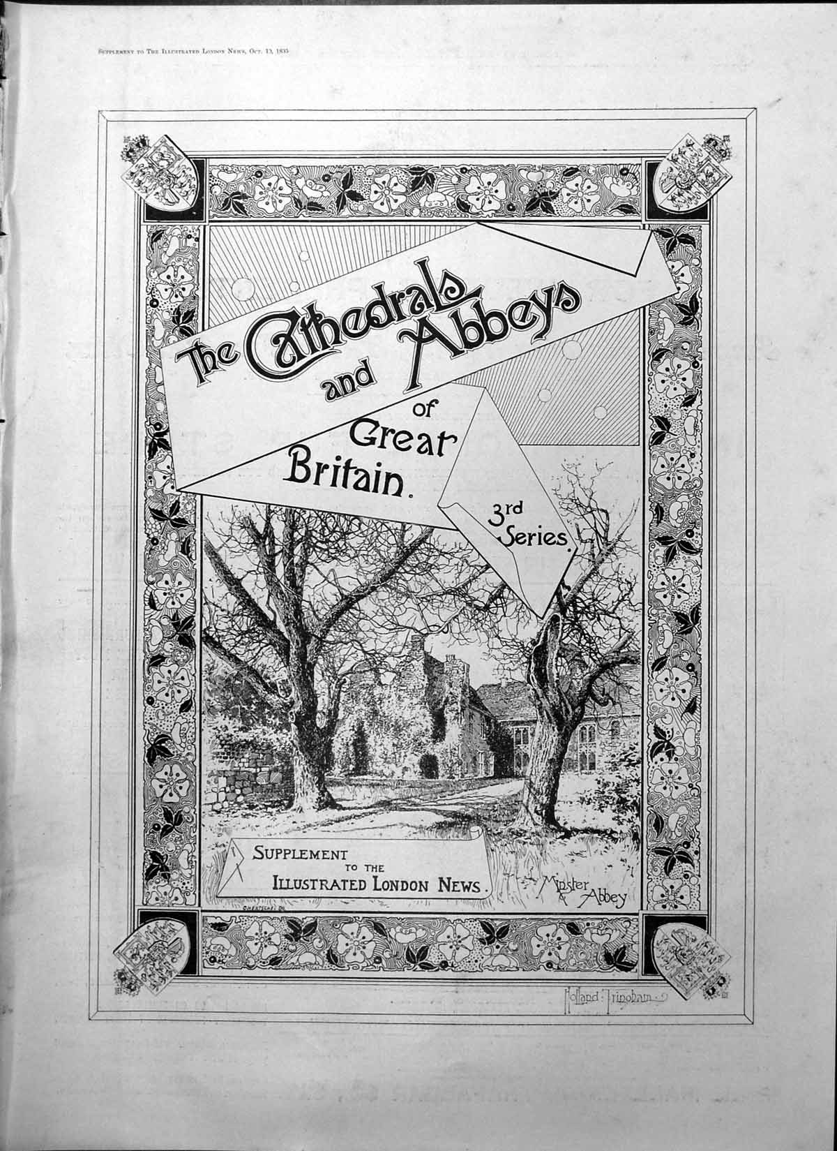 Old Cathedrals Abbeys Great Britain Minster Abbey Holland Tringham1895 19th
