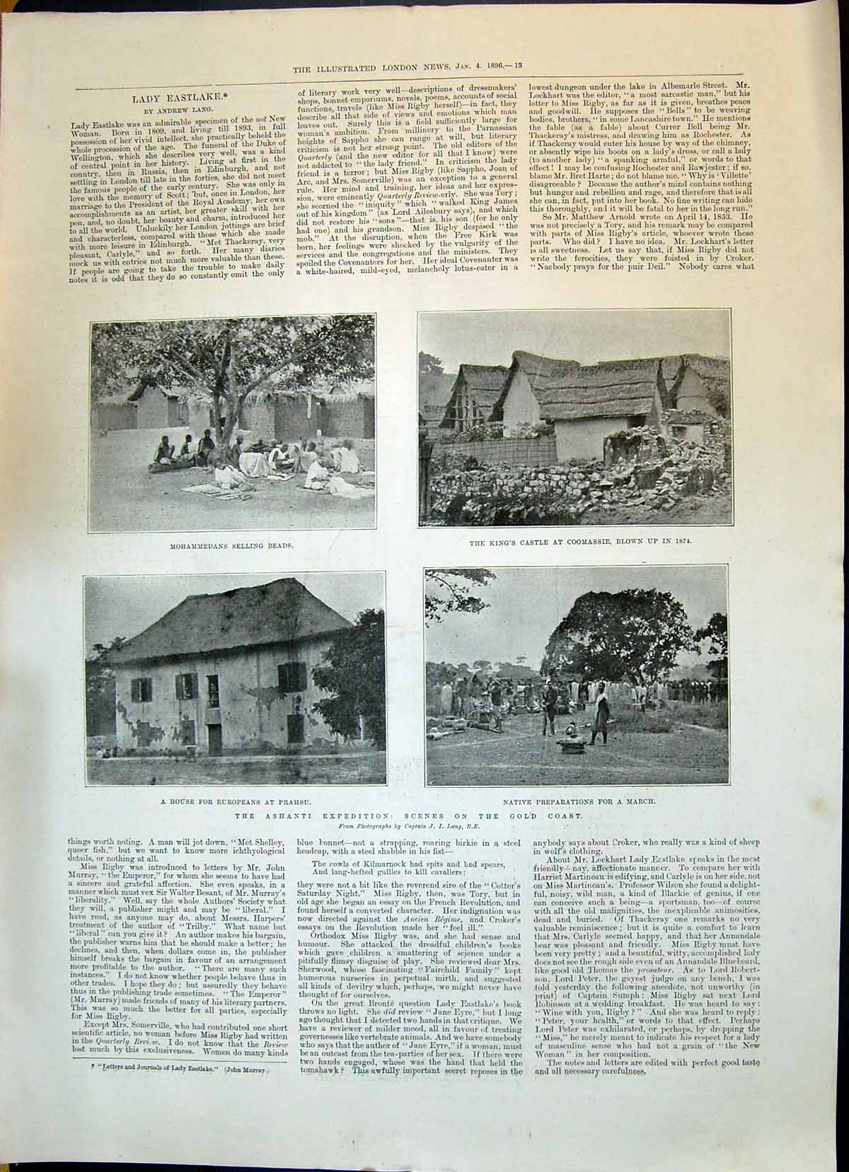 Old 1896 Ashanti Mohammedans King'S Castle Coomassie Prahsu Marquis S Victorian