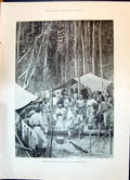 Antique Print 1896 Debatable Land British Guiana GMining Prospecting Party 19th
