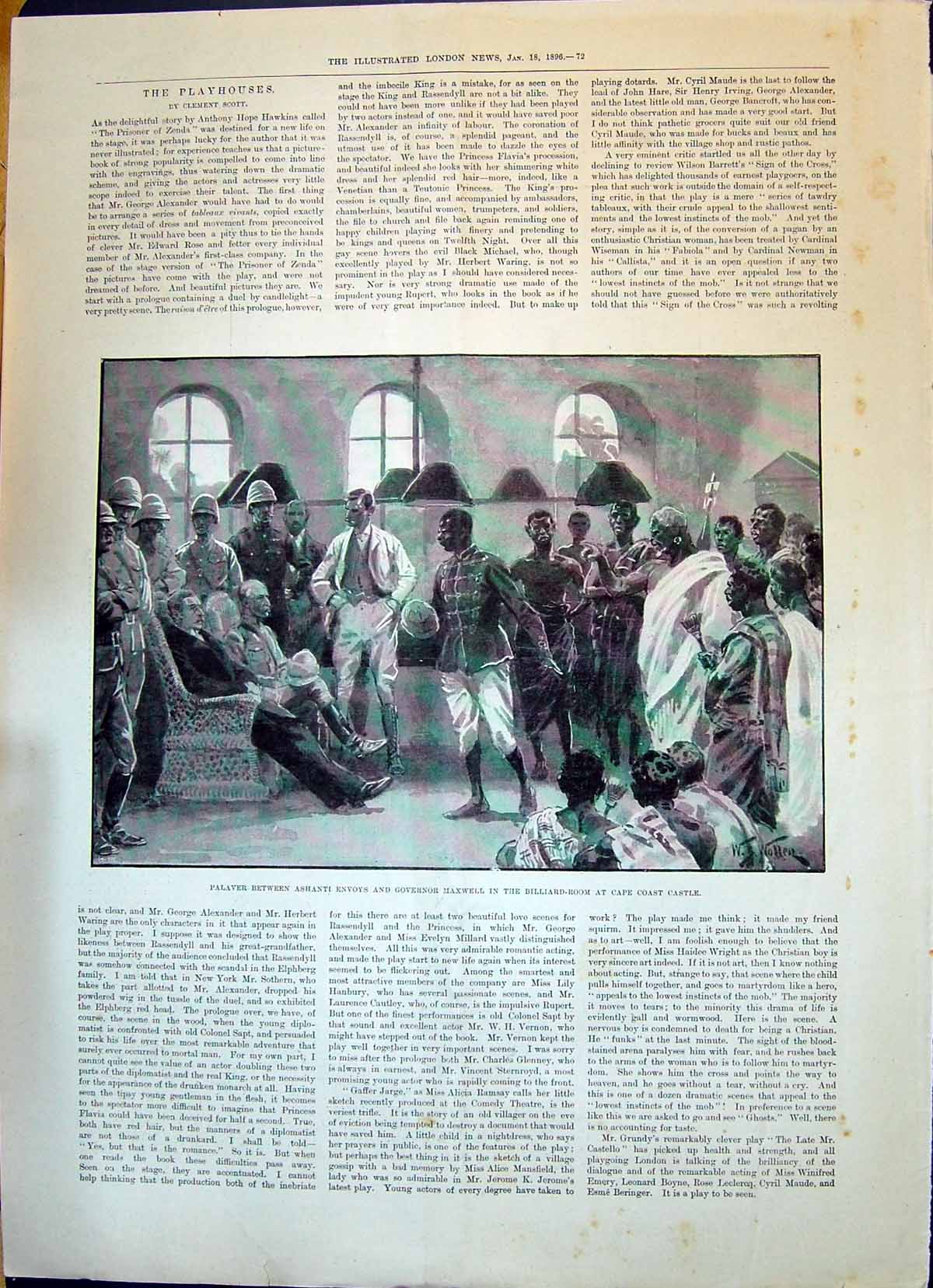 Old 1896 Ashanti Envoys Governor Maxwell Cape Coast Castle Jameson Rh Victorian