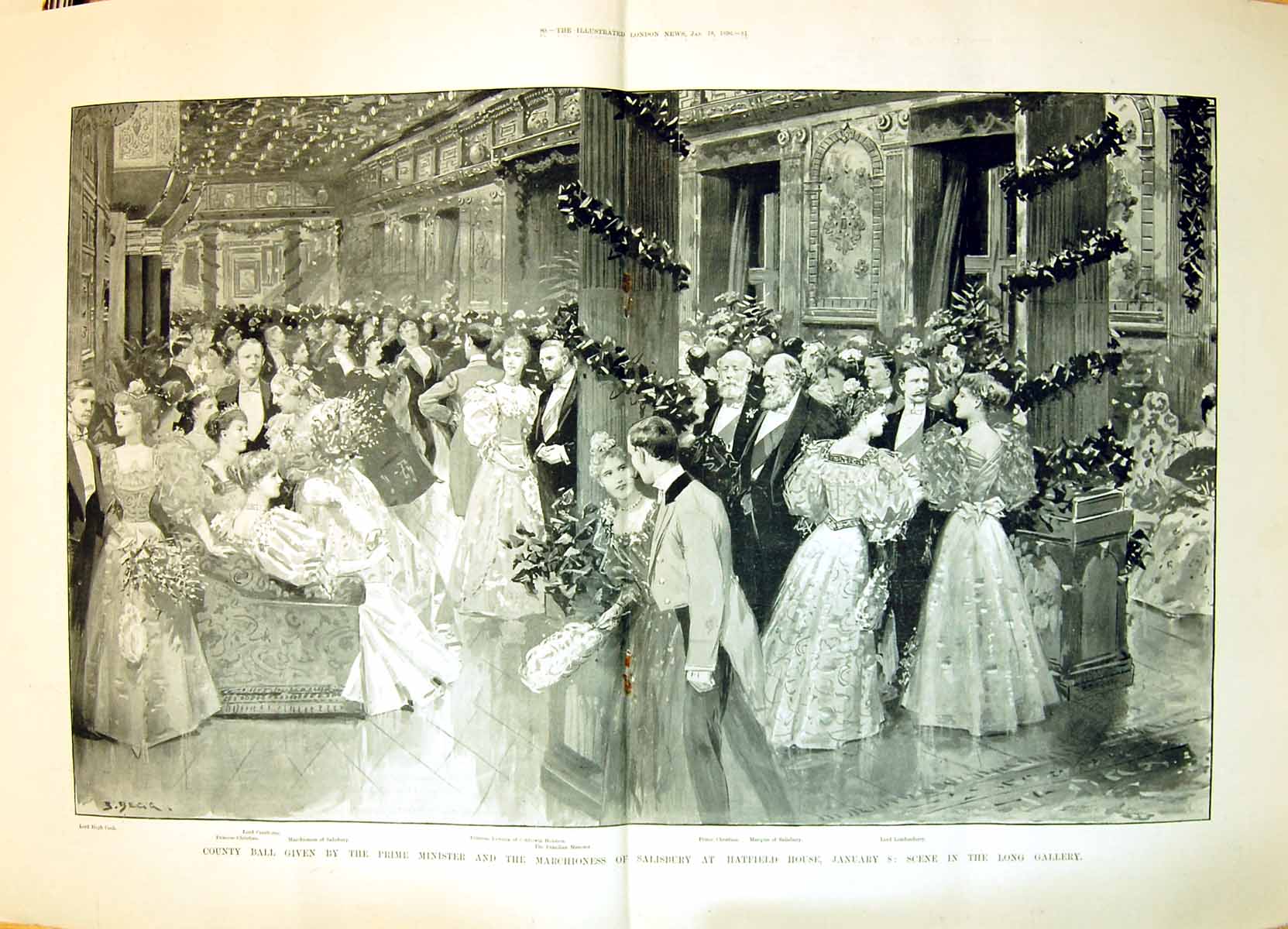 Old 1896 County Ball Prime Minister Marchioness Salisbury Hatfield Ho 0 19th