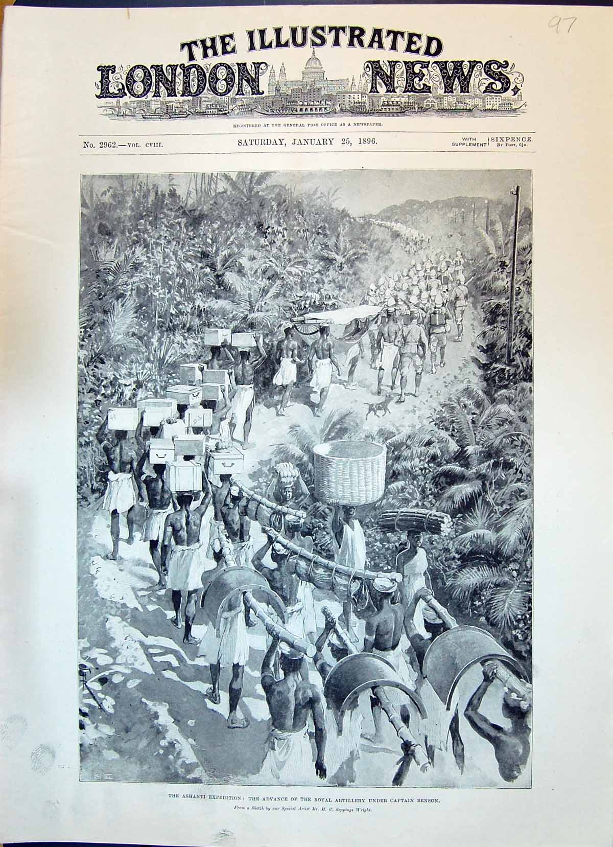 Old 1896 Ashanti Expedition Advance Royal Artillery Captain Benson Wa Victorian