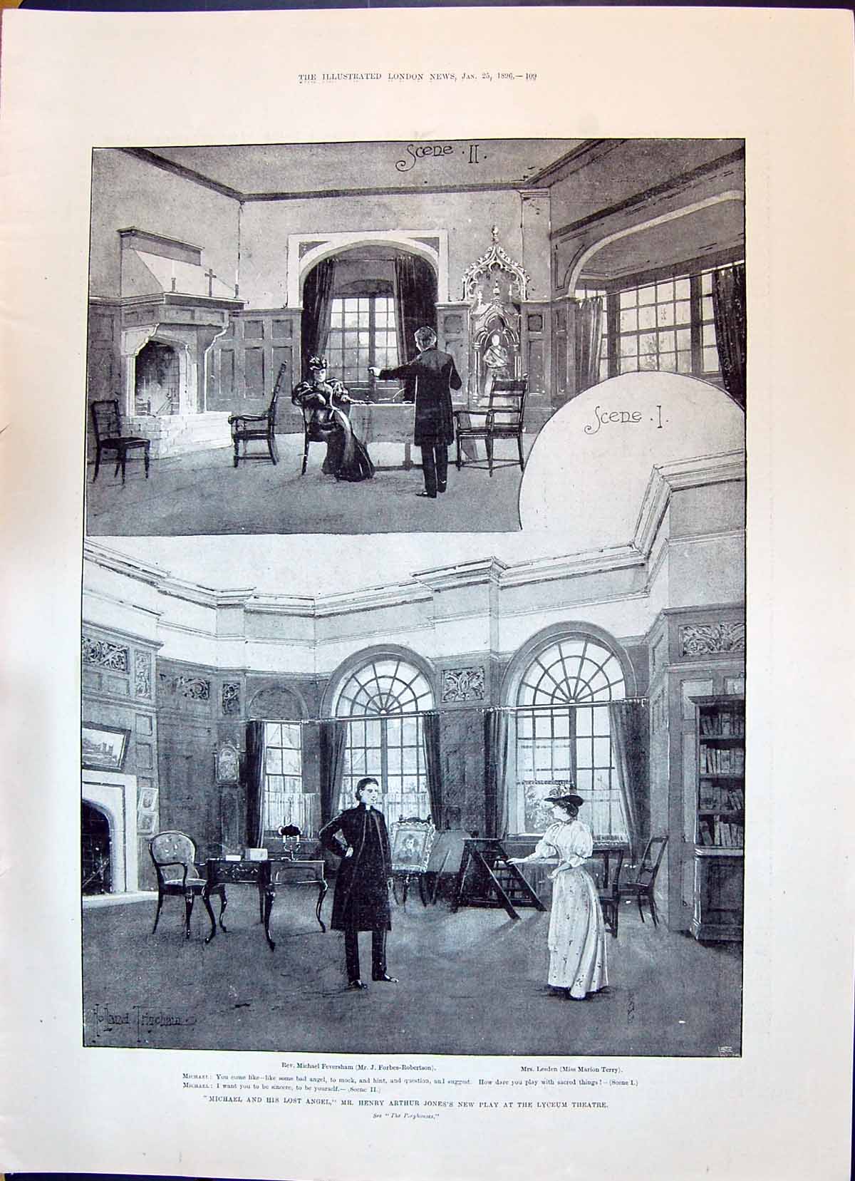 Old 1896 Michael Lost Angel Henry Jones Lyceum Theatre Forbes-Roberts Victorian