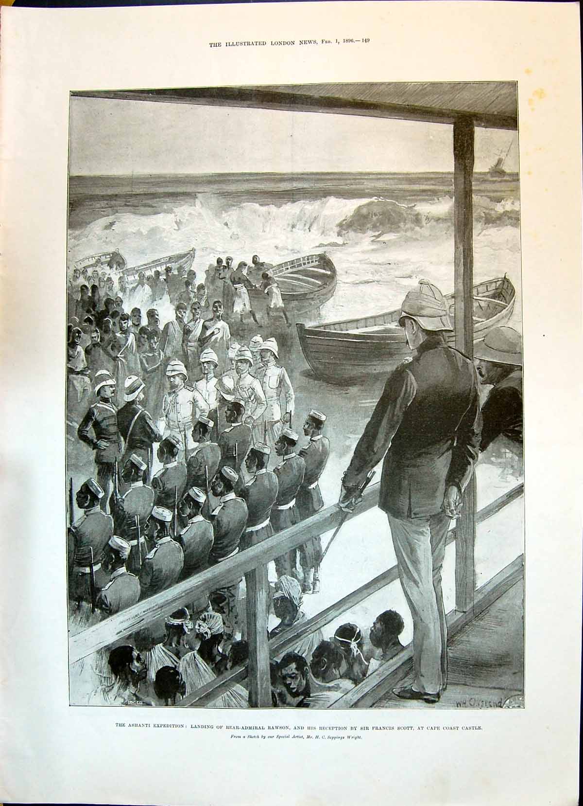 Old 1896 Ashanti Rear-Admiral Rawson Francis Scott Cape Coast Castle Victorian