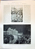 Old 1896 Demonstration Departure Troops Railway Station Milan Natives Victorian