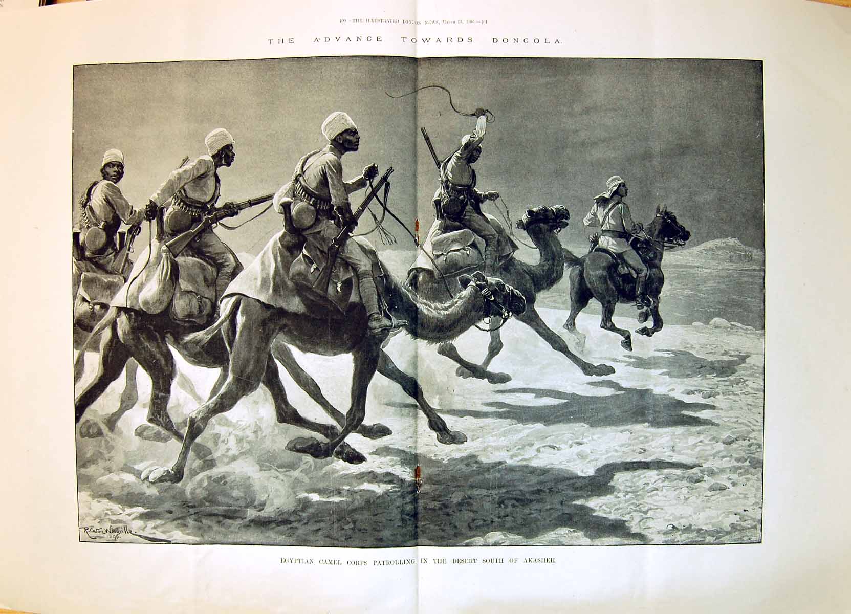 Old 1896 Dongola War Egyptian Camel Corps Patrolling Desert AkashehVictorian