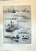 Old 1896 Oxford Cambridge Boat Race Sport Temple Pier Thorneycroft Ch Victorian