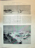Old Print 1896 Dongola Wady Halfa Lighthouse Yachts Second Cataract Egypt 19th