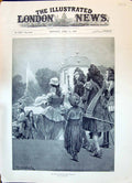 Old Antique Print 1896 Royal Highness Takes The Air Procession Woodville 19th
