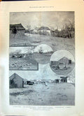Old 1896 Matabili Buluwayo Jameson King Lobengula Kraal Map Matabilil Victorian
