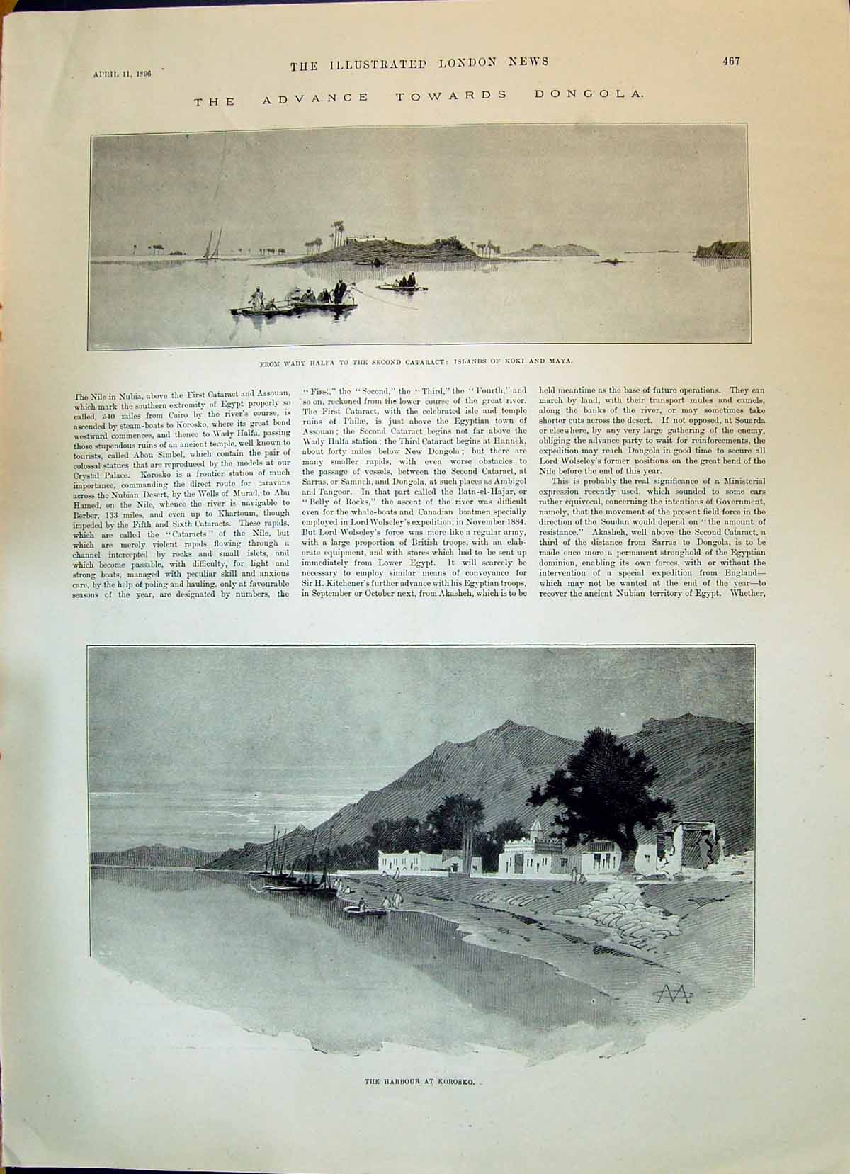 Old 1896 Dongola Wady Halfa Islands Koki Maya Harbour Korosko Rocks A Victorian
