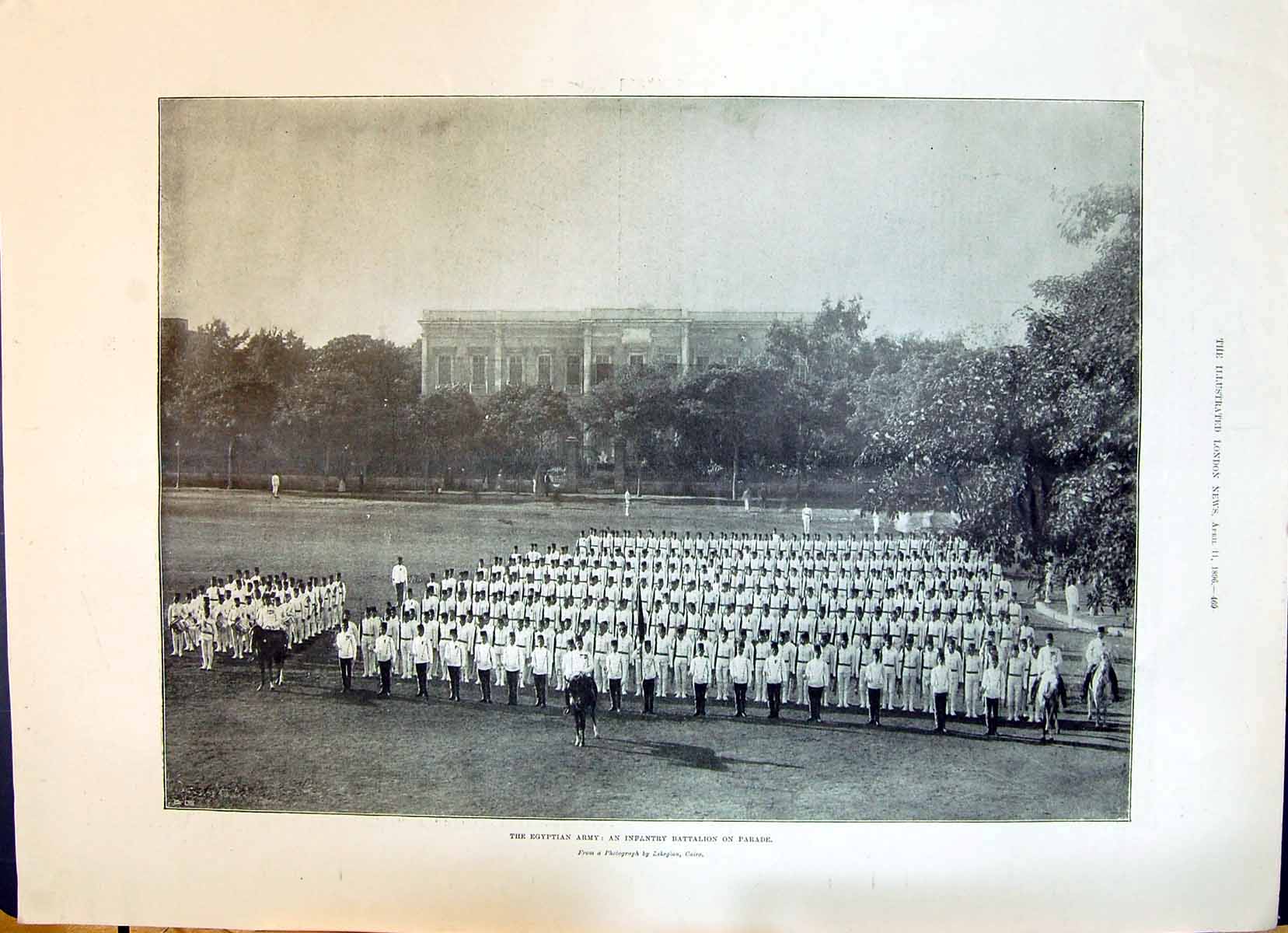 Old 1896 Egyptian Army Infantry Battalion Parade Ladies Fashion Hats Victorian