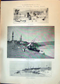 Old 1896 Girgeh Egypt Pigeon Houses Transport Boat Nile River Post-Bo Victorian