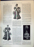 Old 1896 Ladies Fashion Dresses Corselet Spring Frock Royal Wedding C Victorian