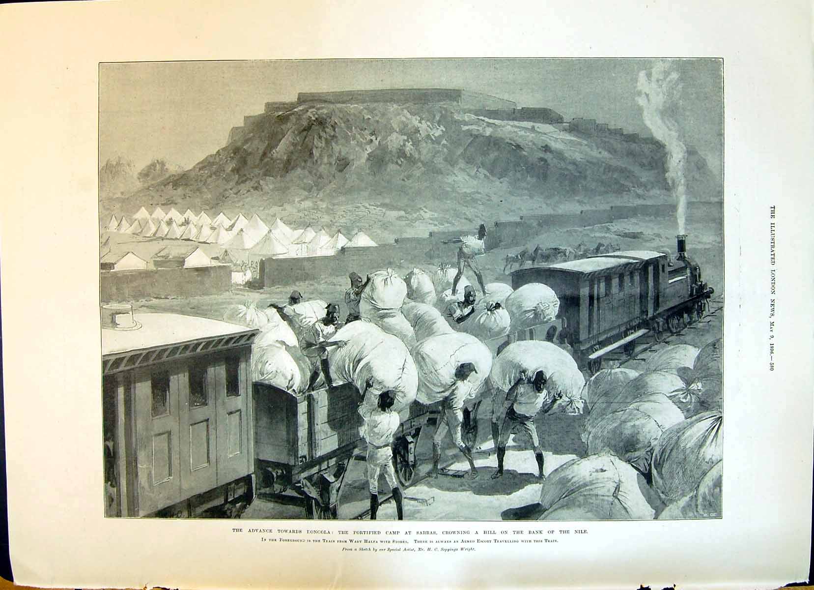 Old 1896 Fortified Camp Sarras Dongola Railway Train Wady Halfa Store Victorian