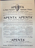 Antique Old Print 1896 Apenta Best Natural Aperient Water Apollinaris London