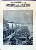 Old Print 1896 Matabili Insurrection Laager Buluwayo Moonlight Scene Sie 19th