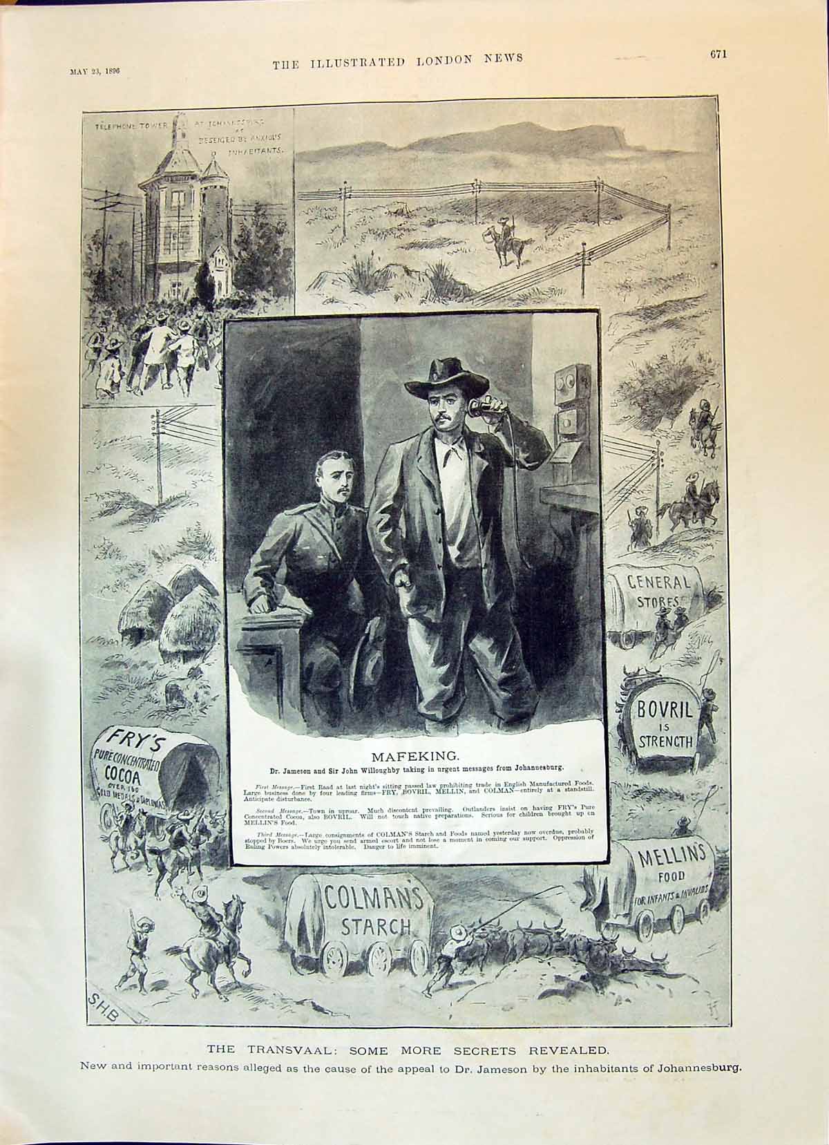 Old 1896 Transvaal Mafeking Colman'S Starch Mellin'S Food Fry'S Cocoa Victorian