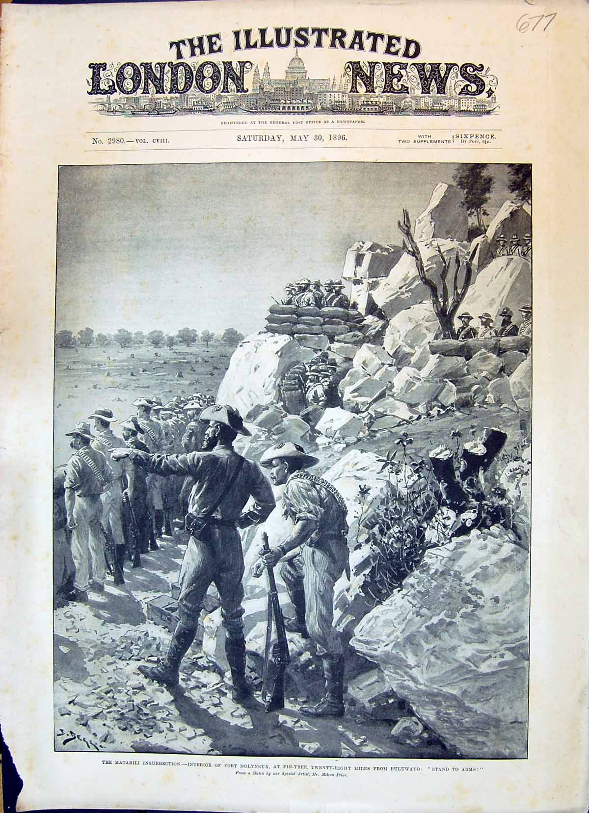 Old 1896 Matabili Insurrection Fort Molyneux Fig-Tree Buluwayo War So Victorian